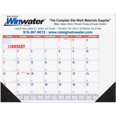 Patriotic Calendar Desk Pad w/Two Color Imprint (21¾"x17")
