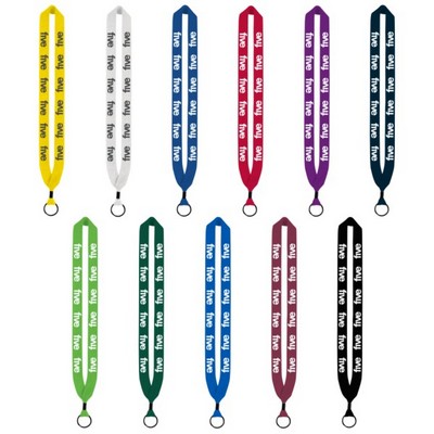 1" Cotton Lanyard with Metal Crimp & Metal Split-Ring