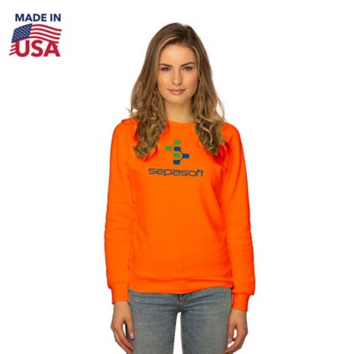 USA Made Women's Fashion Fleece Neon Raglan Pullover