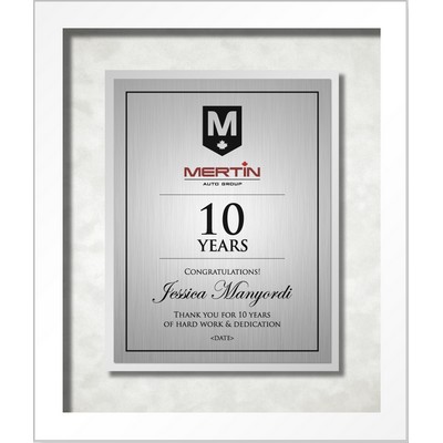 Gander (White) - Silver Aluminum Certificate Shadow Box - Vertical 11.5"x13.5"