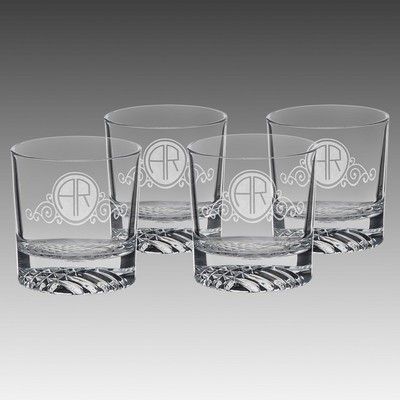 Set of 4 - 9 oz. Round Rocks Glasses in a Gift Box