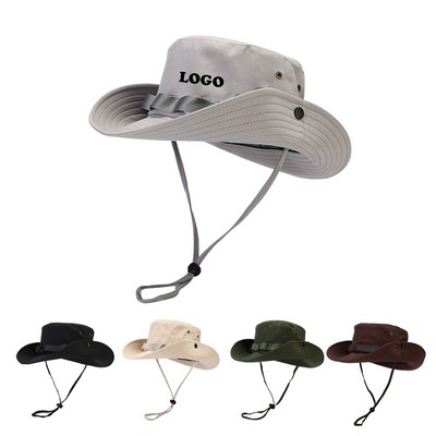 Sun Hat Wide Brim Boonie Hat with Drawstring