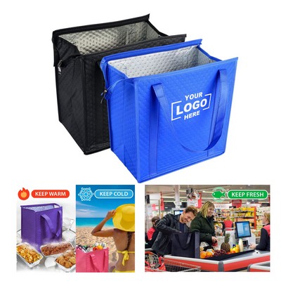 Insulated Non-Woven Grocery Shopper Tote Lunch Bags