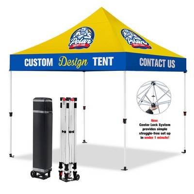 10' x 10' Heavy Duty Pop Up Tent w/ Dye Sublimation Canopy