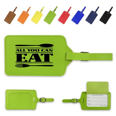 Flip Open PU Leather Luggage Tag