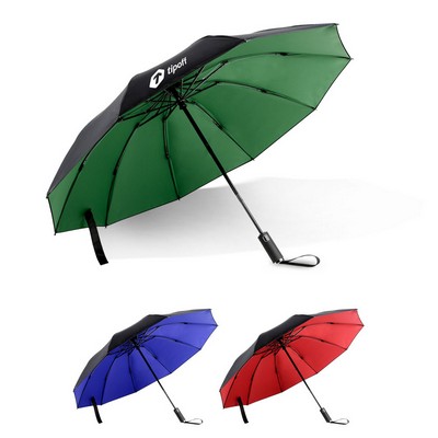 Windproof Double Layer Folding Inverted Umbrella - Auto-Open, Reverse Closing