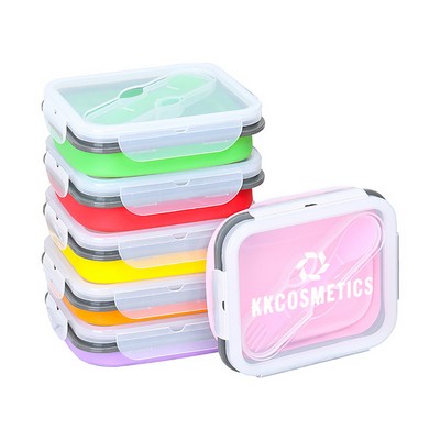 Silicone Folding Lunch Box with Buckle