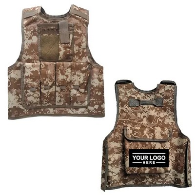 Multi-Pocket Camouflage Vest for Kids' Outdoor Games
