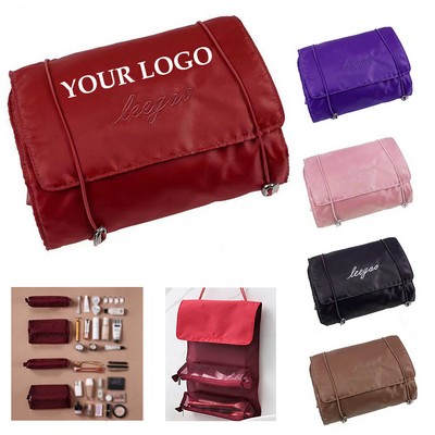 4 in 1 Detachable Nylon Hanging Makeup Roll-up Bag