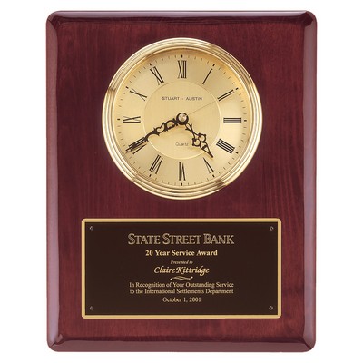 Rosewood Piano Finish Clock, Waterfall Bezel