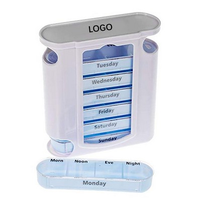 7-In-1 Plastic Push-Pull Pill Case Organizers