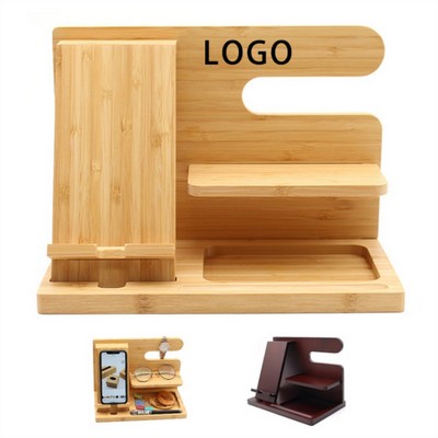 Bamboo Wood Phone Stands Desk Organizers