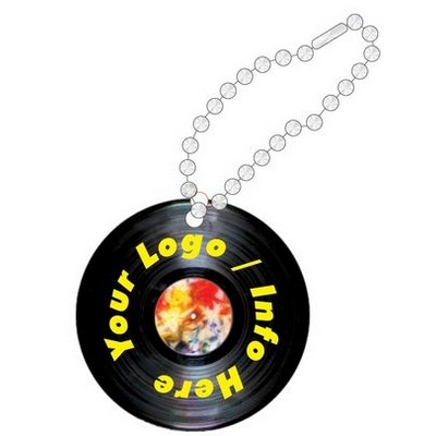 33 RPM LP/Album Promotional Keychain w/ Black Back (2 Square Inch)