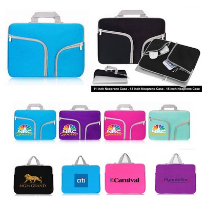 Promotek iBank® Neoprene Case for 15" Laptop Tablet Notebook with handle (Blue)