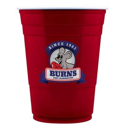 16 oz Solo® Plastic Party Cup - Red - Digital
