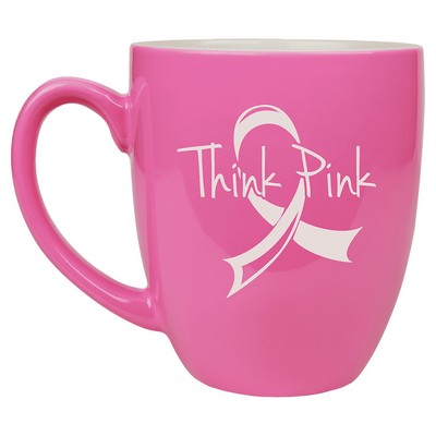 16 oz. Pink Ceramic Bistro LazerMug