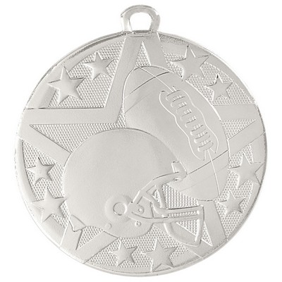 2" Silver Superstar Football Medal