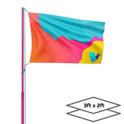 Double-Sided Dye Sublimation 2-Layer 3ft x 2ft Flag