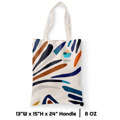 Sublimation 8 oz Poly Canvas Tote Bag - 13"W x 15"H x 24"Handle