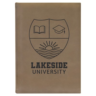 7" x 9 3/4" Light Brown Leatherette Journal-Lined Paper
