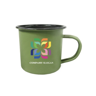 12oz Matte Green Camping Mug