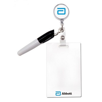 Take Note (TM) Wearable Badge Reel Personal White Board