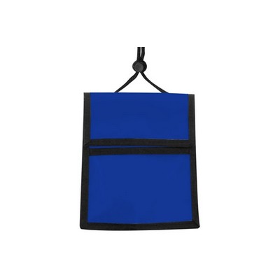 Imprinted Nylon Multi-Pocket Credential Wallet with Neck Cord