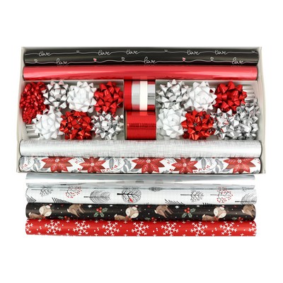 8-roll Designer Coordinated Gift Wrap Kit