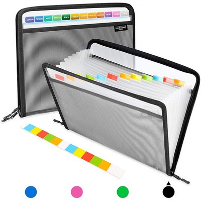 Vinyl Zippered Expanding File Folder for Organized Storage