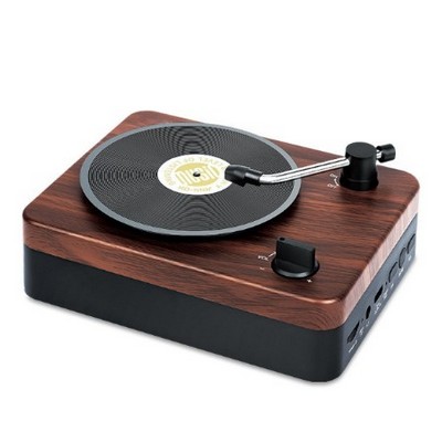 Turntable Retro 5W Wireless Speaker, Walnut