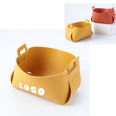Leather Desktop Storage Basket