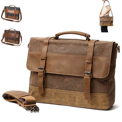 Canvas Leather Laptop Bag