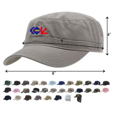 Washed Cadet Cotton Twill Adjustable Military Radar Caps