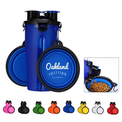 2 In 1 Pet Drink Bottle w/ Folding Bowl
