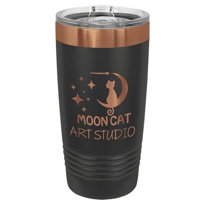 PC 20 oz. Black/Rose Gold ION-Plated Ringneck Tumbler