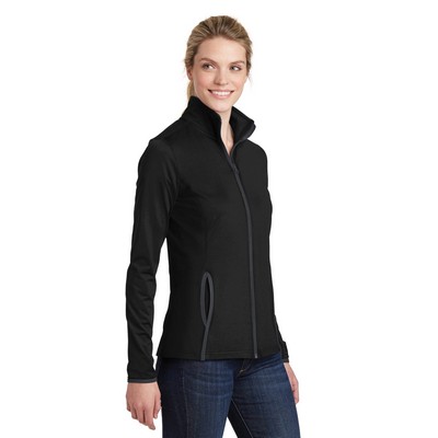 Sport-Tek Women's Sport-Wick Stretch Contrast Full-Zip Jacket.