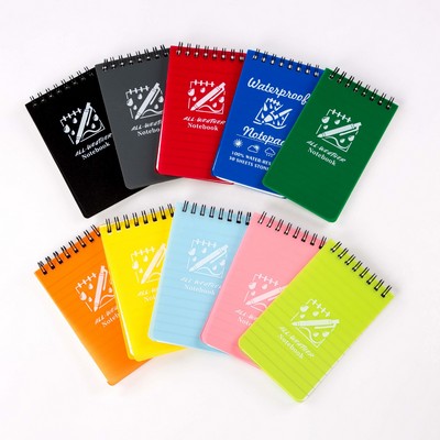 4.9" x 3" Waterproof Spiral Notebook 50 Sheets
