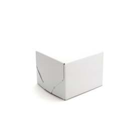 White 2 Piece Lock Corner Design Gift Box (5" x 5" x 3")