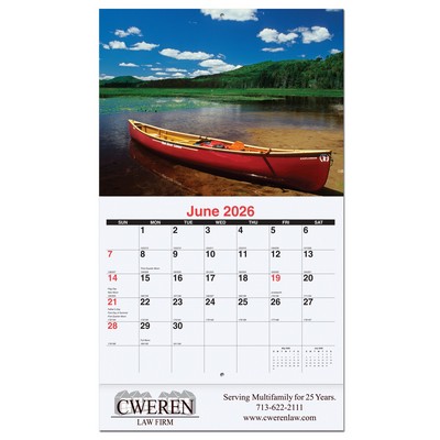 Waterways Monthly Wall Calendar w/Stapled (10 5/8"x18¼")