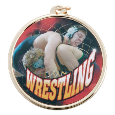 2 ¼" TM Series Sport Medal w/Wrestling Mylar Insert
