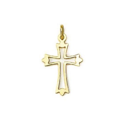 14K Yellow Gold Cross Pendant - 1.1gm