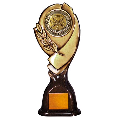 Stock 15" Classic Trophy with 2" Swimming Female Coin and Engraving Plate