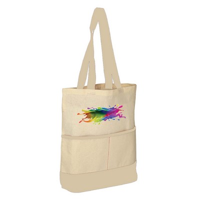 Lightweight Accent Color Tote - Full Color Transfer (14.5" x 17" x 3")