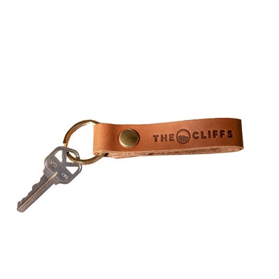 Full-Grain Leather Keychain w/Flat Split Ring