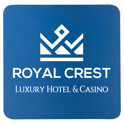 3 3/4" x 3 3/4" Square Blue/White Silicone Coaster