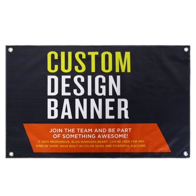 Full Color 3' X 5' DIY 13 Oz. Vinyl Banner With Grommets