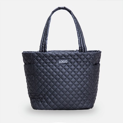 Daily Tote, Black Quilted