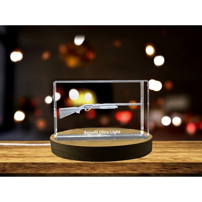 Benelli Ultra Light Semi-Automatic Shotgun Design Laser Engraved Crystal Display