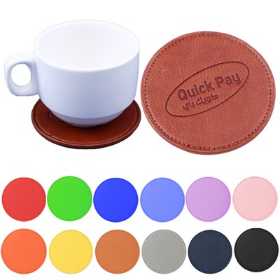 PU Leather Round Coaster