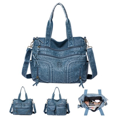 PU Leather Large Capacity Shoulder Tote Bag